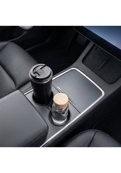 Tesla Model 3 / Y Standart Ve Juniper Uyumlu Orta Bardaklık Pedi Kaymaz Konsol Koruyucu Matı 1 Adet Siyah
