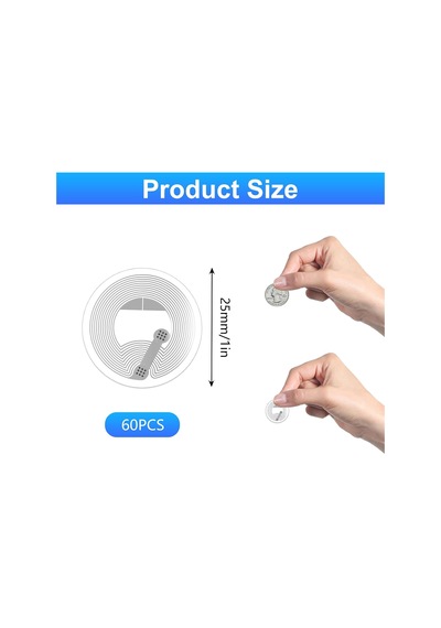 60 Adet Nfc Etiket 25 Mm Nfc Çıkartma Ntag213 Nfc 213 Gün Yeniden Yazılabilir Nfc Kartlar Programlanabilir 144 Bayt
