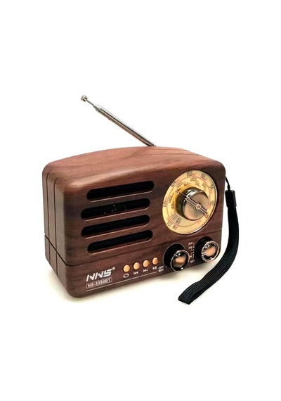 Buffer Küçük Boy Retro, Nostaljik, Ahşap Tasarım Bluetooth Hoparlörlü, Şarjlı, Taşınabilir Büyük Döndür