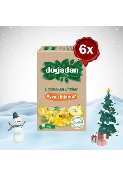 Doğadan Yılbaşı Paketi Ayvalı Ihlamur Çay 6 x 18'li