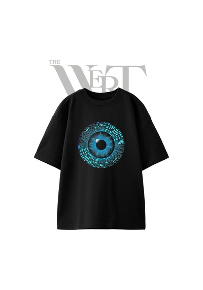 Thewert Siber Goz Tasarım Baskılı Ünisex Siyah Oversize T-shirt