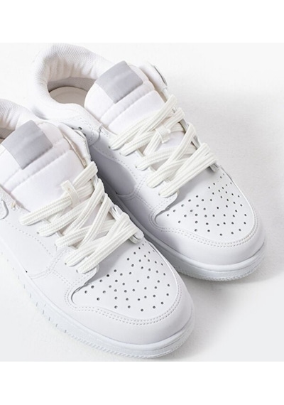 Sandrush Low Top Dayanıklı Rahat Unisex Günlük Sneaker Ayakka... Beyaz - Beyaz