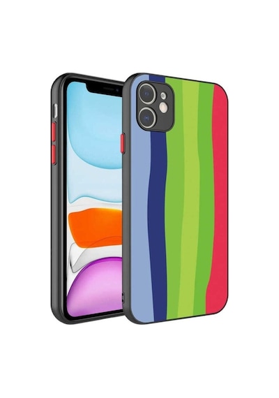 Apple Uyumlu iPhone 11 Kılıf Kamera Korumalı Renkli Temperli Zore X-cam Kapak NO4