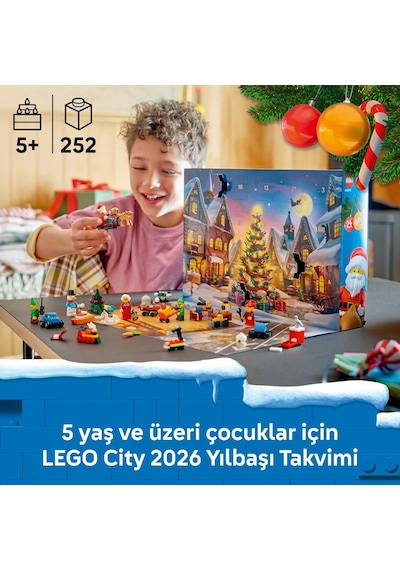 LEGO® City 2026 Yılbaşı Takvimi 60510 - 5 Yaş ve Üzeri Çocuklar için 24 Sürpriz İçeren Yaratıcı Oyuncak Yapım Seti (252 Parça)