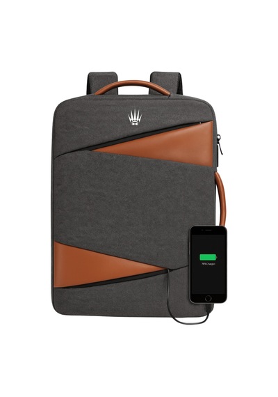 Watchofroyal Smartpack Duo Usb & Type-c Girişli Laptop El Ve Sırt Çantası Gri