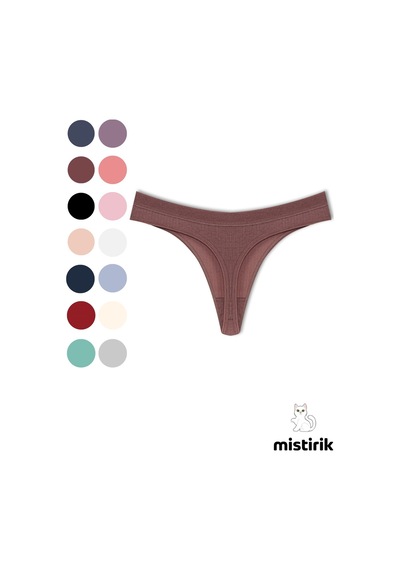 Mistirik Paulo Model Fitilli Esnek Kumaş String Tanga Mürdüm Renk Mürdüm