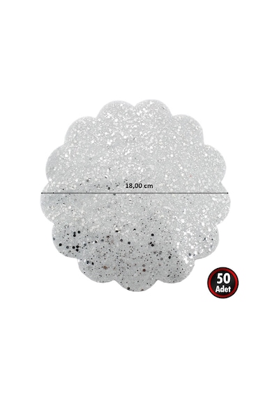 Kesilmiş Tül. 18 Cm Metalik Parlak. 25 Adet - Gümüş