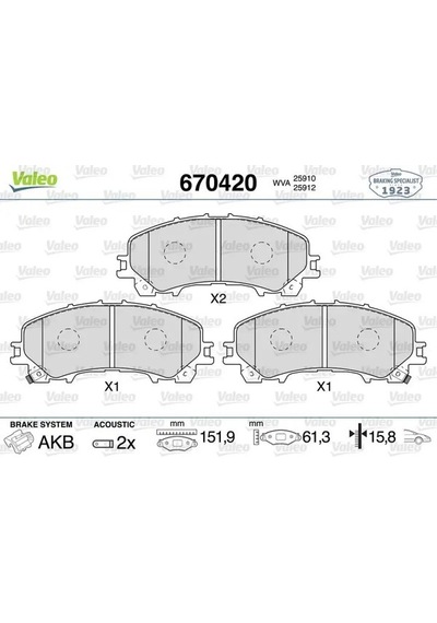 Nissan X-trail T32 On Fren Balatasi 1.3 2019-2020 Valeo 670420