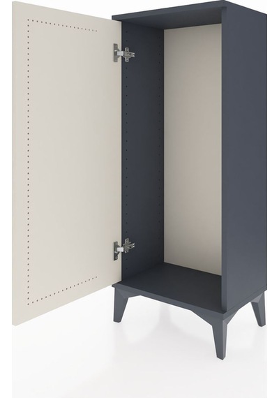 Arges Komodin Tek Kapaklı 44x30x106 Antrasit-aytaşı Antrasit