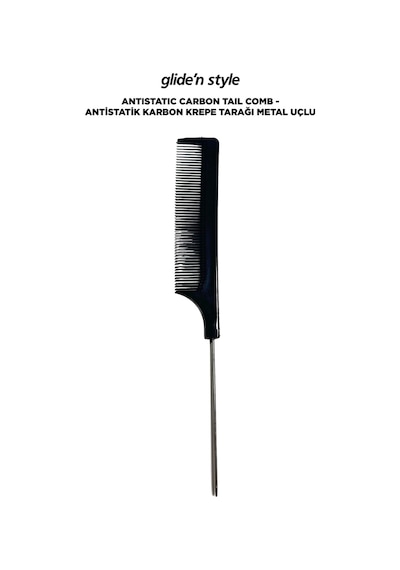 Glide'n Style GS-265 Metal Uçlu Antistatik Karbon Krepe Tarağı