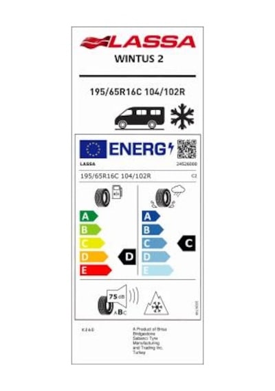 Lassa 195/65R16C 104/102R Wıntus2 Kış Lastiği 2025