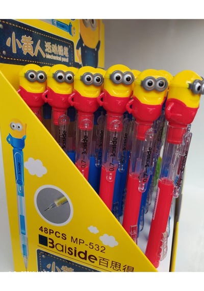 Sevimli Minion Figürlü 0.7 Versatil Uçlu Kalem, Kırmızı Kırmızı