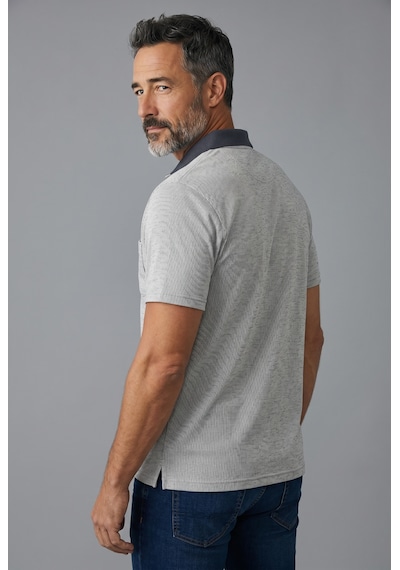 Erkek Simenti Fitilli Yakalı Penye Baba Siyah Tshirt