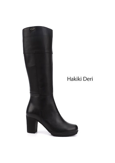 Gönderi(R) Gönderi R Kadın Siyah Fermuarlı Kalın Topuklu Hakiki Deri Çizme Gkzc13444602 Siyah