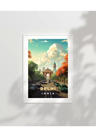 Çerçevesiz Poster Delhi'nin Renkli Yolları
