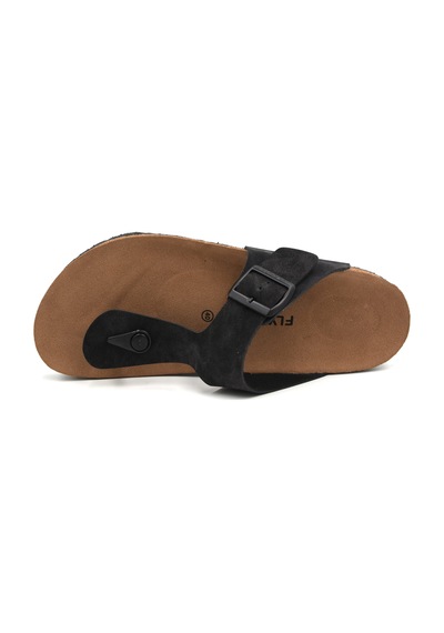 Fly Soft Mıkanos S903 Poli Hafif Taban Tokalı Erkek Terlik Siyah Siyah