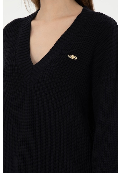 U.S. Polo Assn. Kadın Lacivert V Yaka Kazak 50297120-VR033