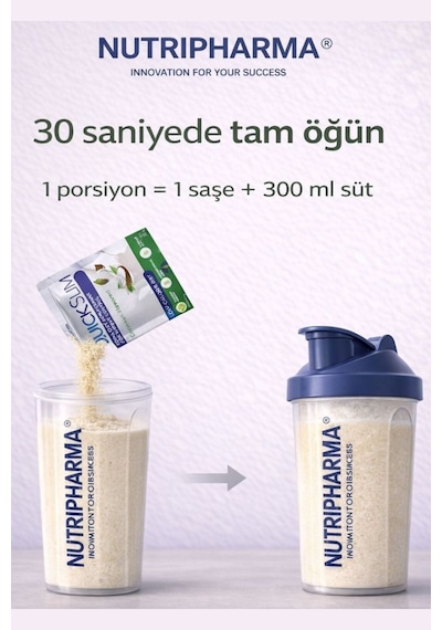 Nutripharma Quick Slim Whey Proteinli Öğün Tozu - Hindistan Cevizi Aromalı 30 Saşe + Shaker Hindistan Cevizi