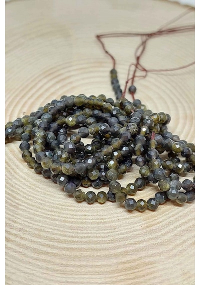 Golden & Siyah Obsidyen Taşı Dizi 2,5mm