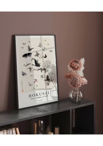 Çerçevesiz Poster Hokusai Hokusai'nin Kelebekleri Ve Güveleri