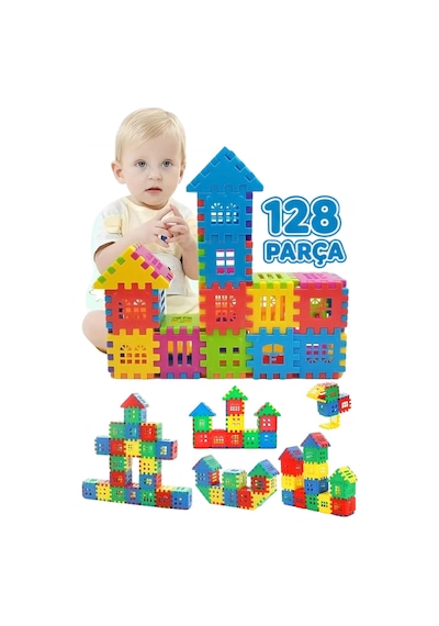 128 Parça Yapı Oyuncak Puzzle Blok 3d Tasarım Yeteneğini Geliştiren Eğlenceli Bilişsel Yapı Taşları