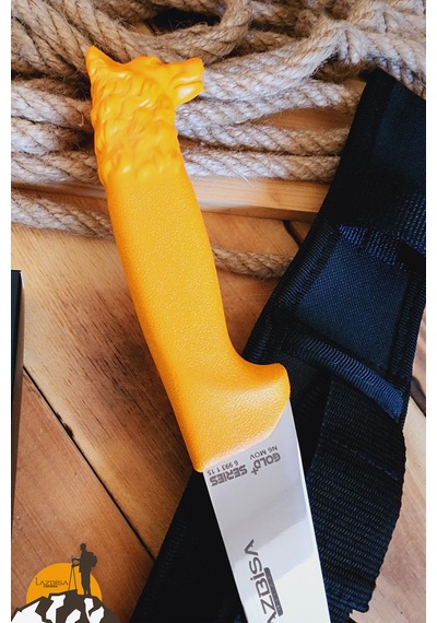 İşlemeli Tpe Sap Outdoor Kamp Bıçağı Çakısı Kılıflı Kmi-544 Sarı