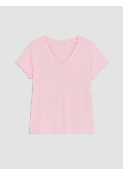 Lcw Everyday Pembe V Yaka %100 Pamuklu Kadın Tişört