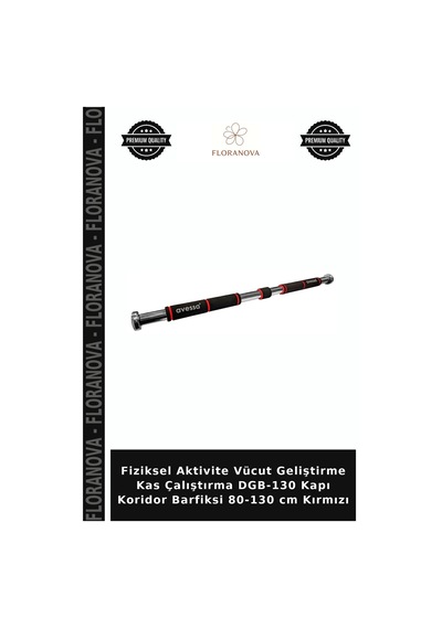 Fiziksel Aktivite Vücut Geliştirme Kas Çalıştırma Dgb-130 Kapı Koridor Barfiksi 80-130 Cm Kırmızı