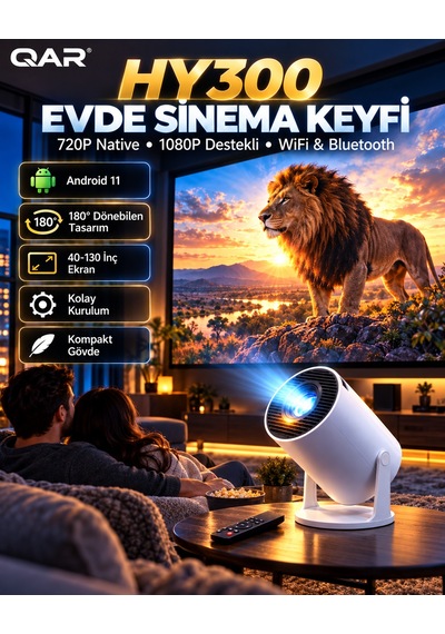 Led Multimedya Projeksiyon Cihazı Hdmı Usb Girişli Yüksek Parlaklık Kaplamalı Lens Ev Sineması Taşınabilir Projektör Full Hd Destekli