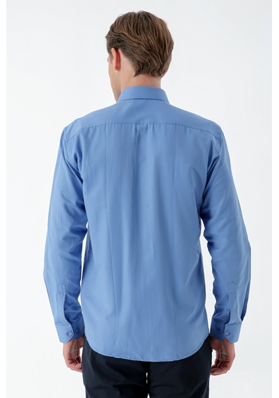 Morven Erkek Mavi Şamre Trend Slim Fit Gömlek 23mc004142300 Mavi
