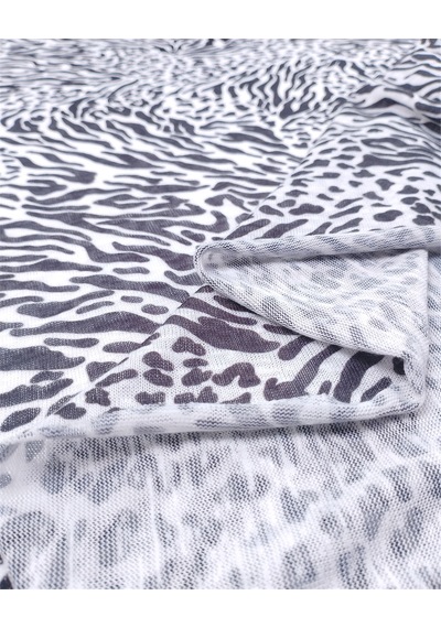 Siyah Beyaz Zebra Desende İncecik Tiril Tiril Triko Örme Kumaş Hırkalık & Kazaklık En: 150cm-12434 Siyah,beyaz