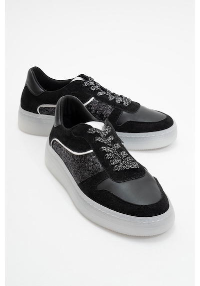 Luvishoes Luvi Shoes Felipe Siyah Cam Kırığı Kadın Spor Ayakkabı Siyah