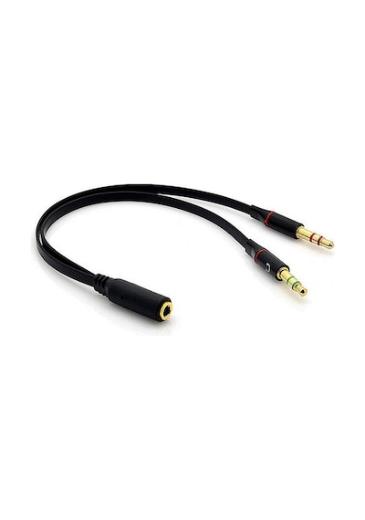Keepro Kulaklık Mikrofon Ayırıcı Splitter Kablo 2 x 3.5 MM Stereo Kablo