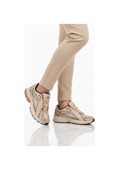 Walkway Bej Fileli Hafif Esnek Hafızalı Taban Unisex Spor Ayakkabı Ruth G Bej