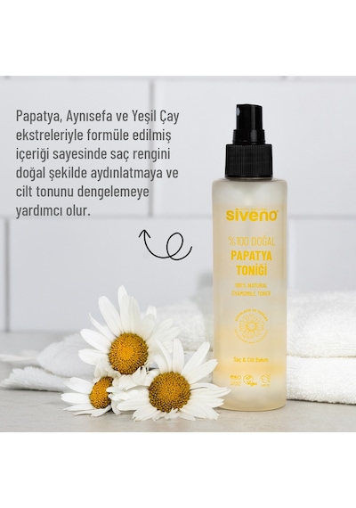 Siveno %100 Doğal Papatya Suyu Aydınlatma Etkili Arındırıcı Rahatlatığı Saç Ve Cilt Toniği 150 Ml