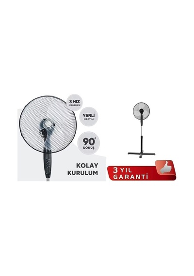 Luxell 3 Pervaneli Lxf-eh01 45 Watt Ayaklı Vantilatör - New Series 2024
