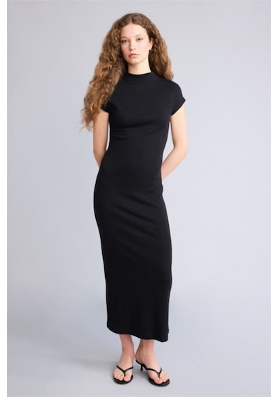 Defacto Bodycon Vücudu Saran Modal Maxi Elbise H0862ax26spbk81 Siyah-bk81