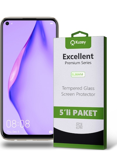 Huawei P40 Lite ile Uyumlu Temperli Ekran Koruyucu Kırılmaz Cam Ekonomik 5'li Paket