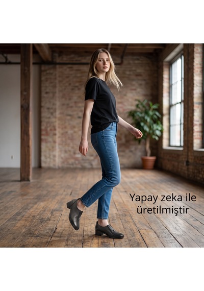 Mamma Mia Mammamia D26ka-7385-b Siyah Kadın Topuklu Deri Ayakkabı 7623