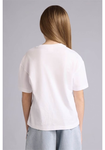 Defacto Relax Fıt Beyaz Kız Çocuk T-shirt D9099a8/wt34 Beyaz