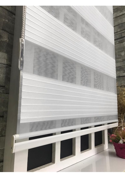 Pliseli Stor Zebra  Sert Plastik Kasalı Beyaz Perde  STB480-PD