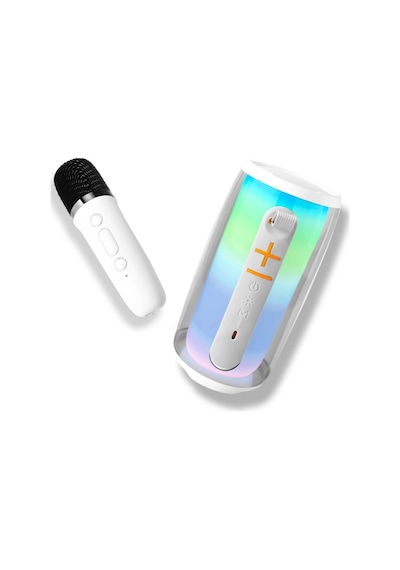 Pluse 6 Mikrofonlu Rgb Kablosuz Hoparlör - Beyaz