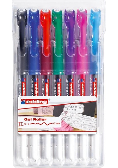 Edding Jel Roller Kalem 7li Set 07mm Metalik Renkler 2185 Çok Renkli