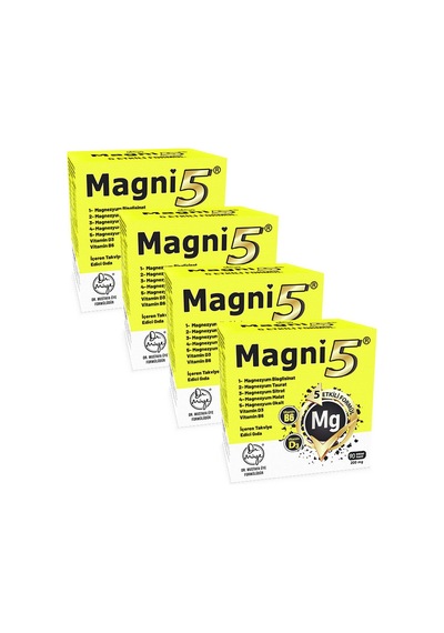 Magni5 Magnezyum Vitamin D3 B6 İçeren Takviye Edici Gıda 4x90 Kapsül