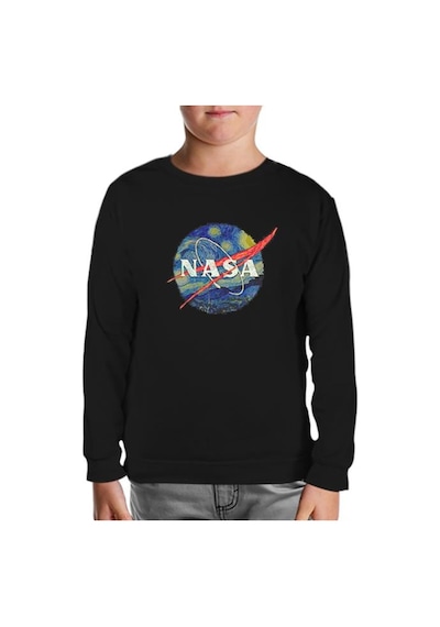 Lord Tshirt Nasa - Van Gogh Siyah Çocuk Sweatshirt Siyah