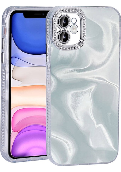 Zore Apple Uyumlu iPhone 12 Kılıf Airbagli Parlak Taş Detay Tasarımlı Esila Kapak - Pembe Pembe