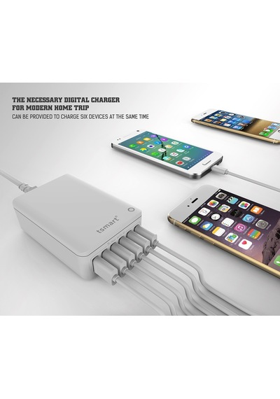 Tsmart 6 Usb Çıkışlı 7A Ev Şarj Cihazı