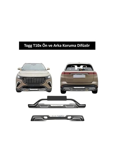 Togg T10x Uyumlu Oem İthal Ön Ve Arka Koruma Difüzör Seti