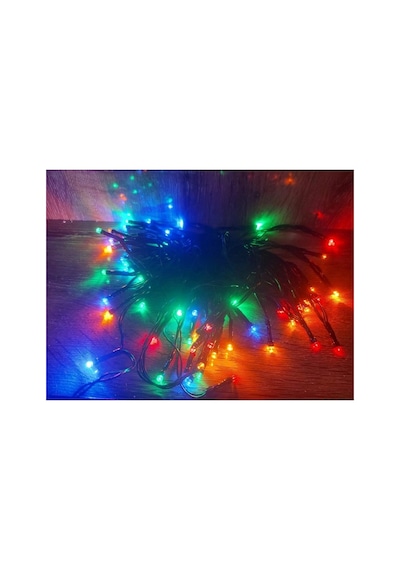 Özel Üretim Dekoratif Aydınlatma Animasyonlu Şık 10m 100 Led Pilli 2 Kademeli Rgb Işık Siyah Kablo