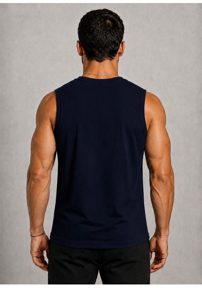 Axxel Erkek Lacivert Bisiklet Yaka Kolsuz T-shirt-d690